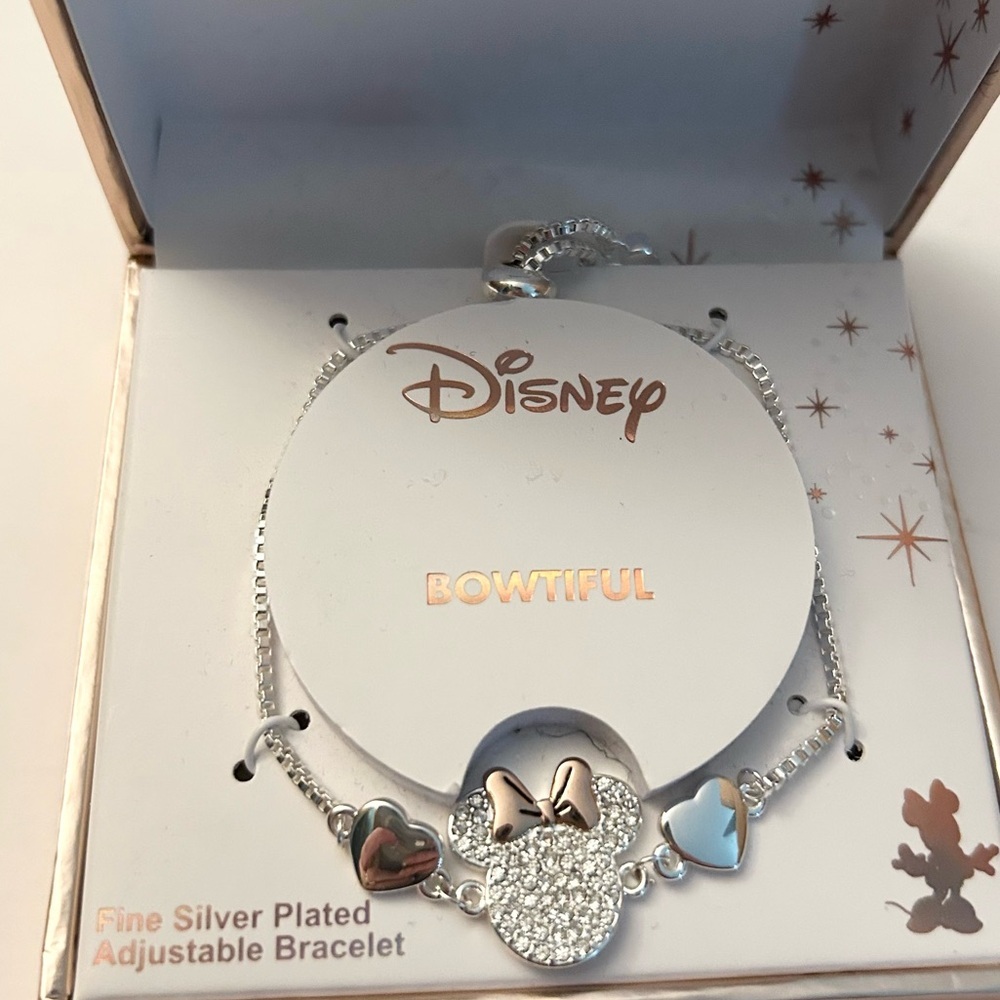 Disney Minnie Mouse Paved Slider Bracelet New In Box